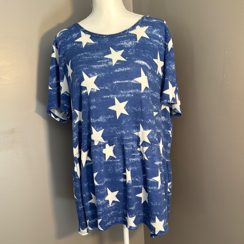 Honeyme Oversized Blue and White T-Shirt